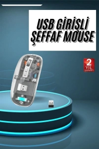 Kablosuz Mouse Fare Şarjlı Bluetooth Wireless Çift Modlu Sessiz