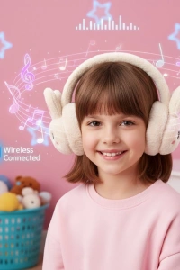 Kablosuz Peluş Bluetooth Kulaklık Mikrofonlu Şarjlı Müzik Çalar