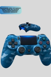 Kablosuz PS4 Oyun Kolu Çift Motor Titreşimli Uzun Bataryalı