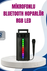Kablosuz RGB Işıklı Bluetooth Hoparlör | Ev, Parti ve Açık Hava Kullanımı