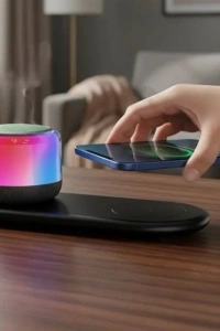 Kablosuz Şarj Standlı Bluetooth Hoparlör