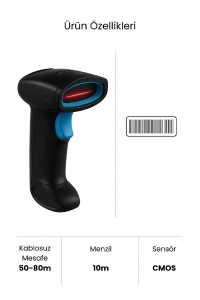 Kablosuz Standlı 1D/2D Barkod & Karekod Okuyucu