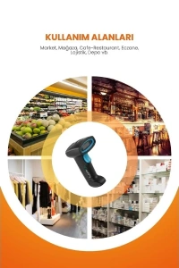 Kablosuz Standlı 1D/2D Barkod & Karekod Okuyucu