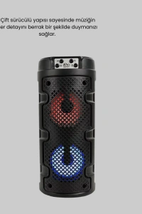 Kablosuz Stereo Hoparlör USB + SD Kart + AUX Destekli Bluetooth 5.0