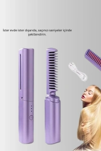 Kablosuz USB Şarjlı Saç Düzleştirici Tarak – Seyahat Boy