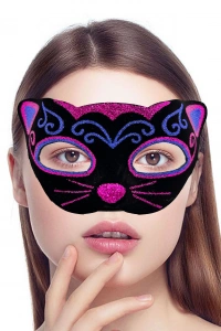 Kadife Kaplama Kedi Maskesi