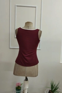 Kadın Askılı Kalp V Yakalı Dalgıç Bluz