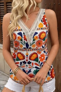 Kadın Askılı V Yaka Dantelli Süprem Bluz