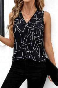 Kadın Askılı V Yakalı Süprem Bluz