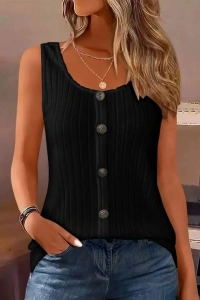 Kadın Askılı Yuvarlak Yaka önden Düğmeli Kalın Fitilli Kaşkorse Bluz