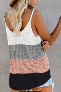 Kadın Askılı Yuvarlak Yaka Salaş Triko Bluz