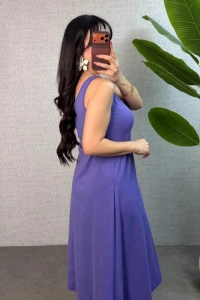 Kadın Askılı Yuvarlak Yaka Süprem Kumaş Elbise