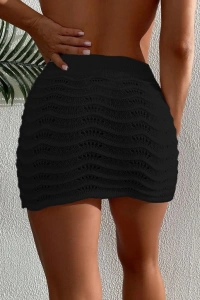 Kadın Bağcıklı Mini Triko Etek