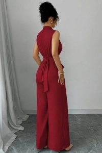 Kadın Balıkçı Yaka Kolsuz Incili Beli Kuşaklı Uzun Janjan Tulum