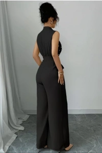 Kadın Balıkçı Yaka Kolsuz Incili Beli Kuşaklı Uzun Janjan Tulum