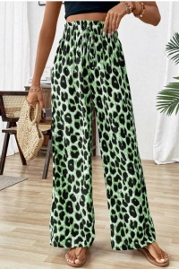 Kadın Beli Lastikli Leopar Desen Süprem Pantolon