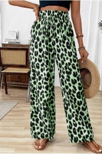 Kadın Beli Lastikli Leopar Desen Süprem Pantolon
