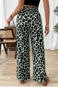 Kadın Beli Lastikli Leopar Desen Süprem Pantolon
