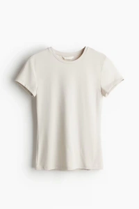 Kadın Bisiklet Yaka Regular Kalıp T-shirt Antrasit