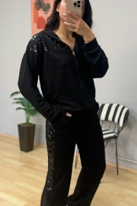 Kadın Iki Iplik Kumaş Pul Ve Fermuar Detaylı Ikili Takım