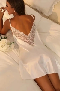 Kadın Ip Askılı Dantelli Sandy Gecelik