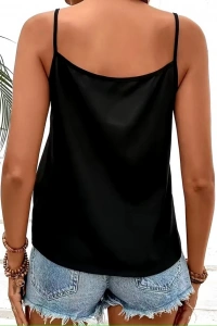 Kadın Ip Askılı V Yakalı Pulpayet Detaylı Sandy Gümüş Bluz