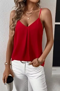 Kadın Ip Askılı V Yakalı Sandy Bluz