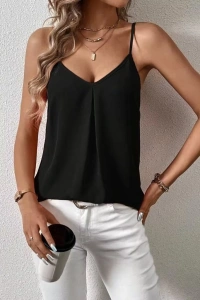 Kadın Ip Askılı V Yakalı Sandy Bluz