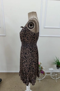 Kadın Ip Askılı Yakadan Büzgülü Beli Lastikli Kısa Süprem Elbise