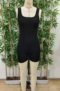 Kadın Kare Yaka Sırt Dekolte Detay Dalgıç Bodycon Mini Tulum