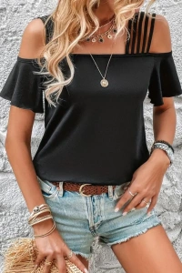 Kadın Kısa Kollu Beş Askılı Viskon Bluz