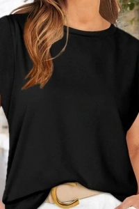 Kadın Kısa Kollu Bisiklet Yaka Viskon Bluz