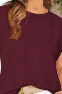 Kadın Kısa Kollu Bisiklet Yaka Viskon Bluz