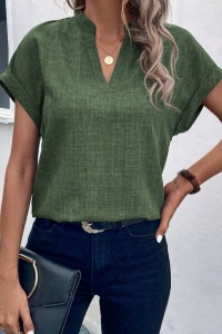 Kadın Kısa Kollu Hakim Yaka Sofya Bluz