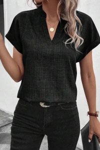 Kadın Kısa Kollu Hakim Yaka Sofya Bluz