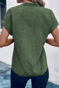 Kadın Kısa Kollu Hakim Yaka Sofya Bluz