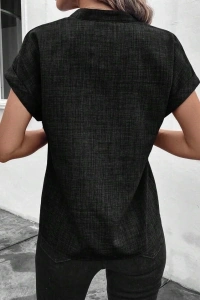 Kadın Kısa Kollu Hakim Yaka Sofya Bluz