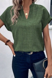 Kadın Kısa Kollu Hakim Yaka Sofya Bluz