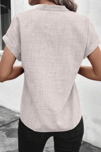 Kadın Kısa Kollu Hakim Yaka Sofya Bluz