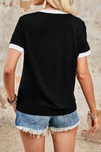 Kadın Kısa Kollu V Yakalı Viskon Bluz