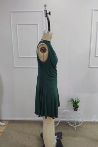 Kadın Kolsuz Yarı Balıkçı Yaka Kısa Sandy Elbise
