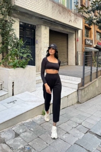 Kadın Krep Kumaş Balon Pantolon