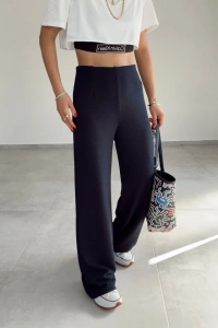 Kadın Krep Kumaş Gipe Detay Palazzo Pantolon