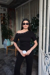 Kadın Kuşgözlü Düşük Omuz Takım