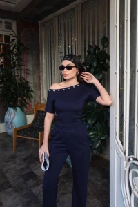 Kadın Kuşgözlü Düşük Omuz Takım