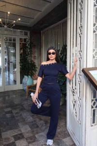 Kadın Kuşgözlü Düşük Omuz Takım