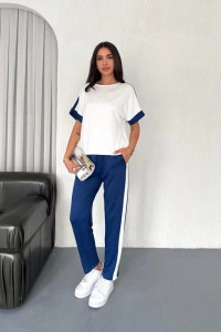 Kadın Modal Dokulu Kumaş Yanı şeritli Takım