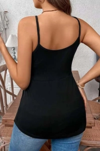 Kadın önden çapraz Askılı Uzun Vıskon Bluz