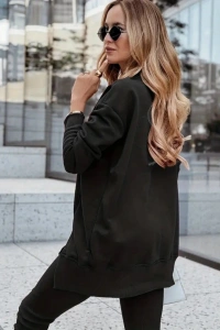 Kadın Uzun Kollu Bisiklet Yaka Nervurlu Viskon Iki Iplik Ve Tayt Pantolon Ikili Takım