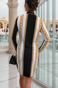 Kadın Uzun Kollu Bisiklet Yaka Scuba Midi Boy Elbise